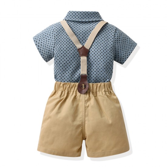 New stylish summer boy suits, trendy baby influencer shirts, short-sleeved children's gentleman's summer two-piece suits. New stylish summer boy suits, trendy baby influencer shirts, short-sleeved children's gentleman's summer two-piece suits.