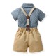 New stylish summer boy suits, trendy baby influencer shirts, short-sleeved children's gentleman's summer two-piece suits. New stylish summer boy suits, trendy baby influencer shirts, short-sleeved children's gentleman's summer two-piece suits.