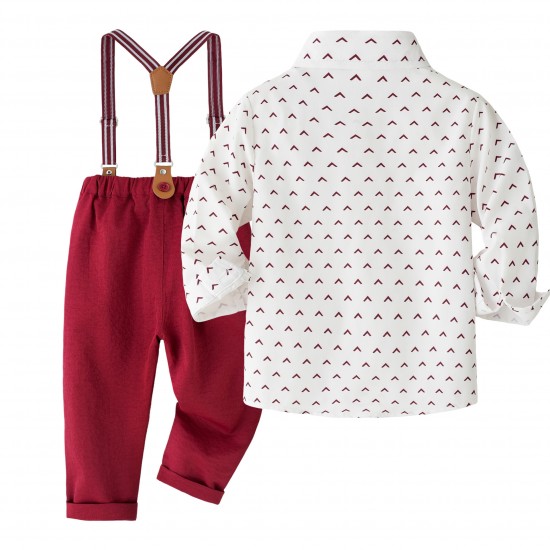 Cross-border new British-style children's clothing, long-sleeved shirt, suspender shorts, boy's banquet host performance dress Cross-border new British-style children's clothing, long-sleeved shirt, suspender shorts, boy's banquet host performance dress