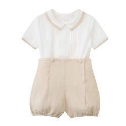 Ready-in-stock infant and children's cross-border baby boy's overalls, gentleman's short-sleeved rompers, dropshipping