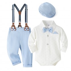Cross-border new summer baby boy gentleman suits, first-year dresses, rompers, vests, shorts, and bow ties, multi-piece wholesale