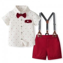 Cross-border wholesale children's clothing, summer short-sleeved overalls, British-style gentleman's suits