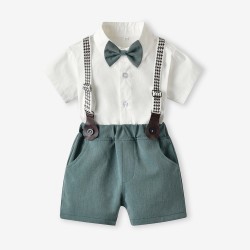 2021 new stylish short-sleeved shirts, overalls, and pants for performances, Korean-style children's clothing.