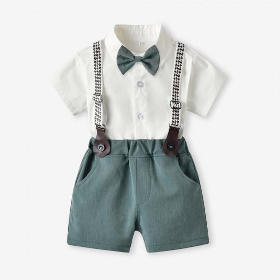 2021 new stylish short-sleeved shirts, overalls, and pants for performances, Korean-style children's clothing. 2021 new stylish short-sleeved shirts, overalls, and pants for performances, Korean-style children's clothing.