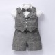 Boys' Spanish-style solid color two-piece suits, new summer high-end children's clothing, tops, short-sleeved shorts sets Boys' Spanish-style solid color two-piece suits, new summer high-end children's clothing, tops, short-sleeved shorts sets